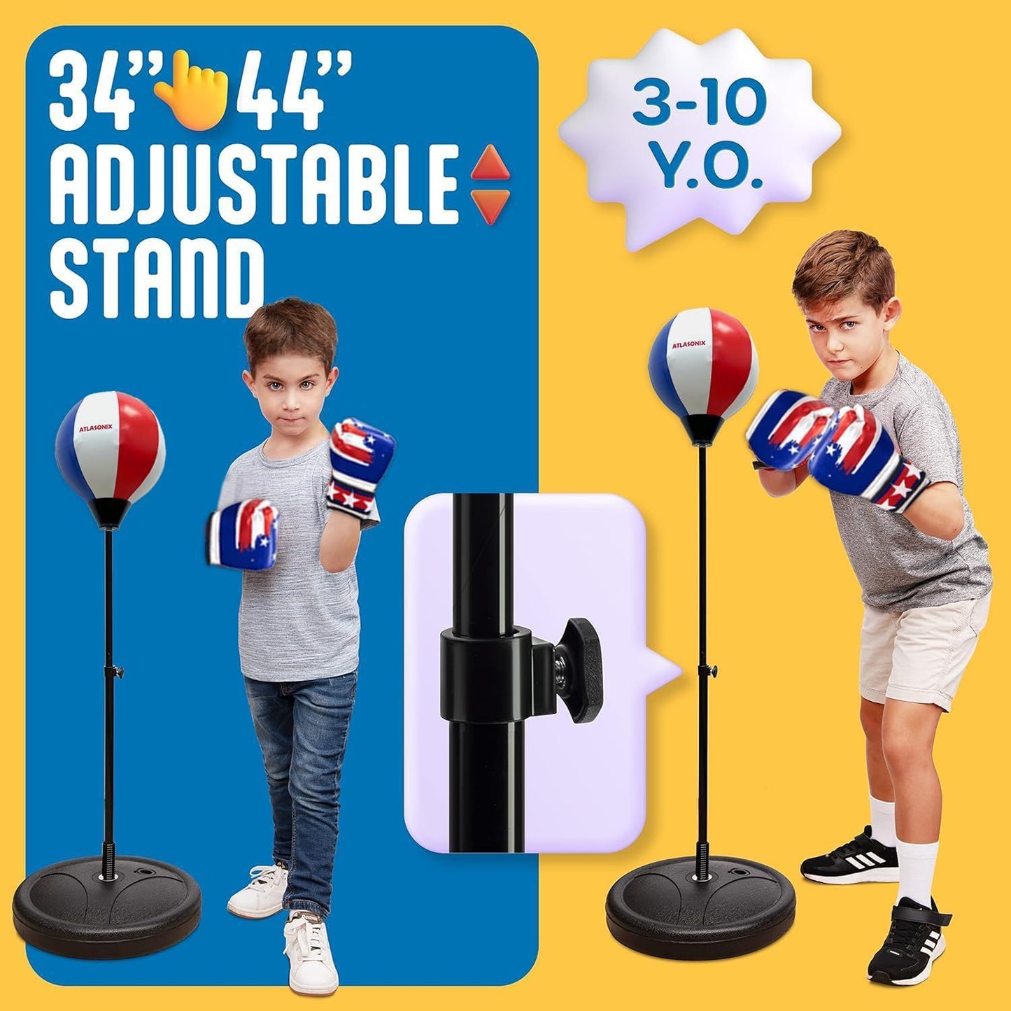 Standing Boxing Set with Gloves - Fun Karate Ninja Games
