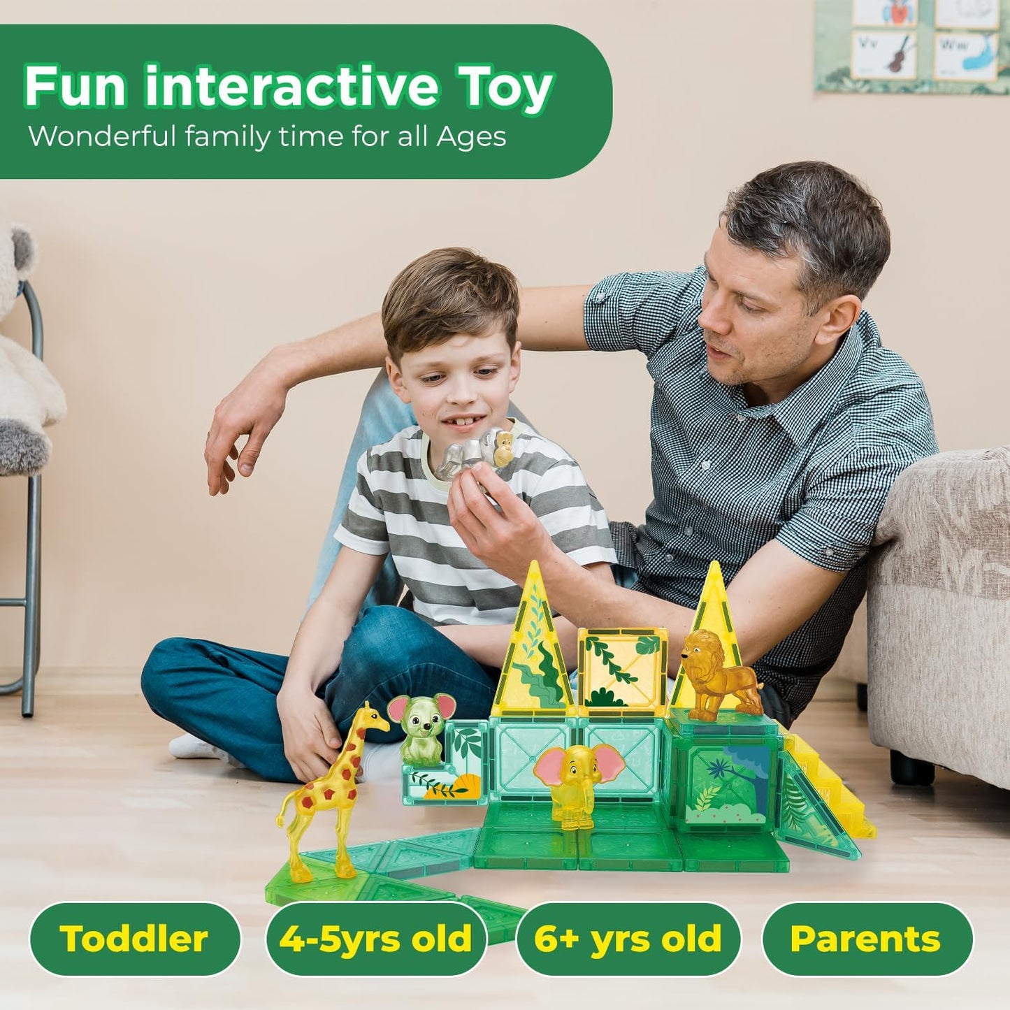 Magnetic Tiles Educational Toys for Ages 5-7 4-8 Magnet Building Blocks Set Magnatiles Montessori Cubes for Boys Girls