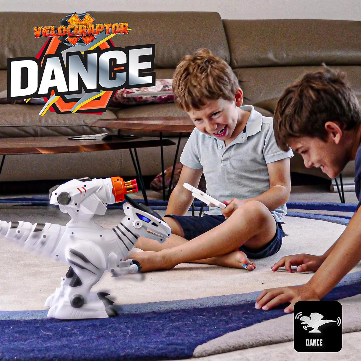 Atlasonix Dinosaur RC Robot Toy for Kids Ages 3-7 - Remote Control Jurassic T-Rex with Shooting & Lights - Walking Dino with Music & Dance for Boys & Girls