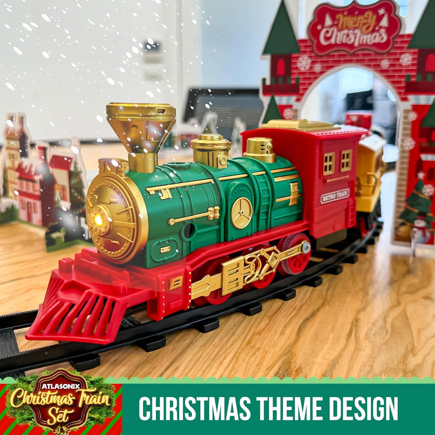 Christmas Train Set for Around The Tree with Lights & Sounds