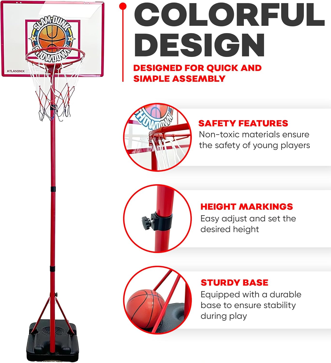 Ultimate Kids Basketball Hoop Set - Adjustable Indoor & Outdoor Mini Court. Includes Basketball Goal, Stand, and Balls - Fun for Kids, Toddlers, Boys & Girls