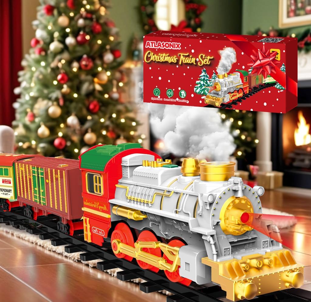 Christmas Train Set for Around The Tree with Lights & Sounds